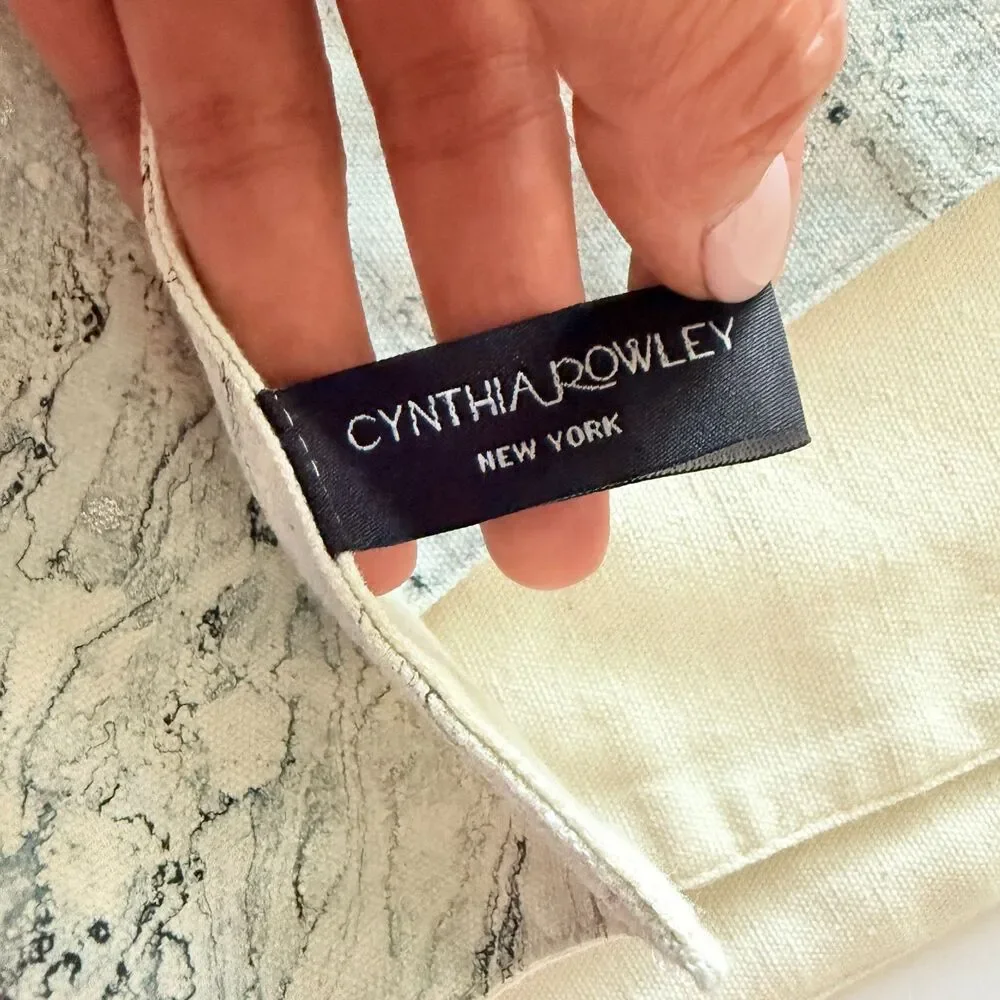 Cynthia Rowley Table Runner Cotton Blue Granite Print Home Decor Accent 70